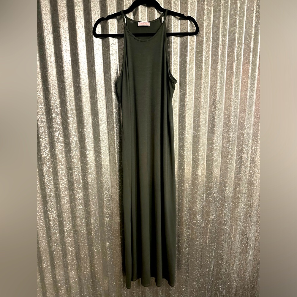 NWOT Longing For You Green Midi Tank Dress - Medium
